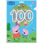 Obrázok z 100 metalických samolepiek s maľovankovými listami Peppa